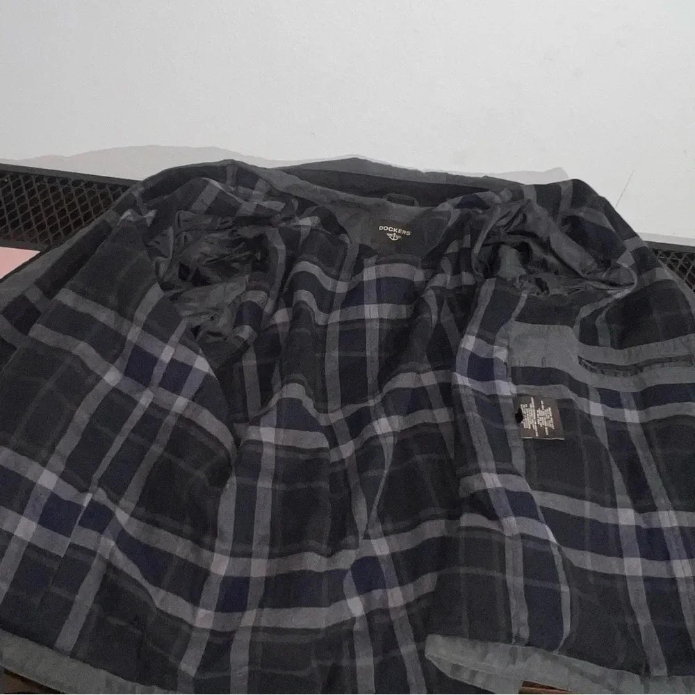 Dockers Iron Grey Men’s Jacket Size XXL Plaid Lined Zip Up‎ Front - Picture 13 of 14